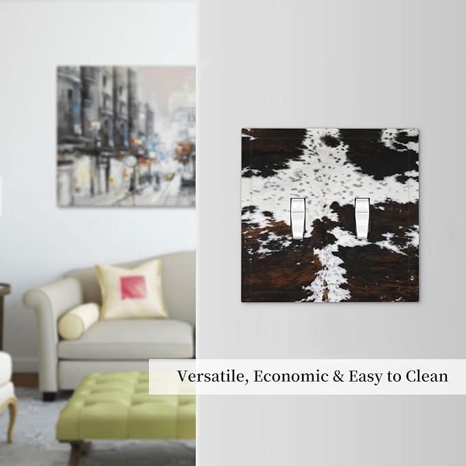 Western Farm Highland Cow Double Toggle Light Switch Cover Decorative 2 Gang Wall Plate Electrical Faceplate Switchplate Dimmer Plates for Farmhouse Bathroom Bedroom Living Room Bathroom Decor