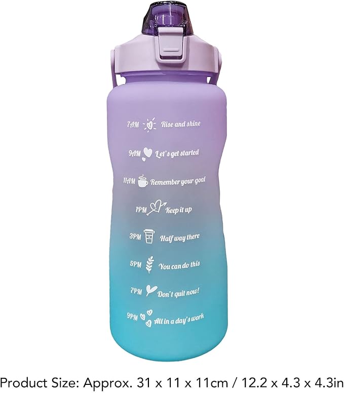 Frosted Gradient Color Rinking Bottles with Straw, Open Leakage Proof Sports Water Cup for Office, Gym, Outdoor(Purple)