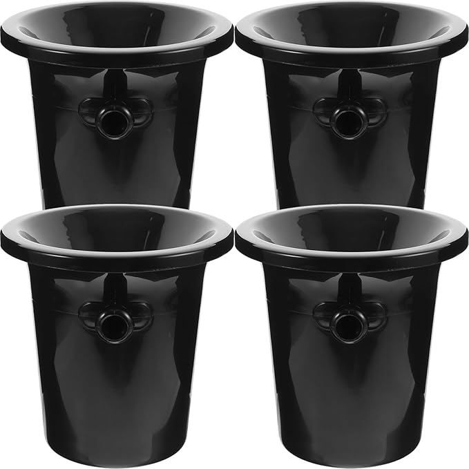 4Pcs Wine Spittoon Wine Dump Buckets Bucket Spit Wine Barrels Cold Wine Barrels Ice Bucket for Wine Whiskey Cocktails (Black)