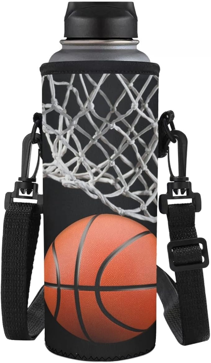 Jndtueit Basketball Water Pouch Holder, Soccer Bottle Cooler Cover Holder Strap for Outdoor Sports Gym Camping Walking