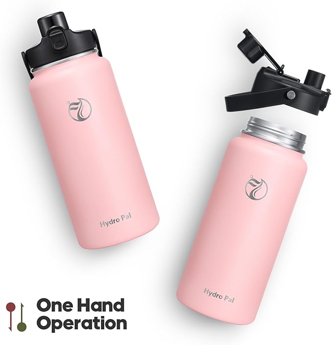 Half Gallon Insulated Water Bottle with 2-in-1 Lid (Chug Lid/Straw Lid), 40/64oz Double Walled Vacuum Stainless Steel Water Bottles, Water Jug with Straw