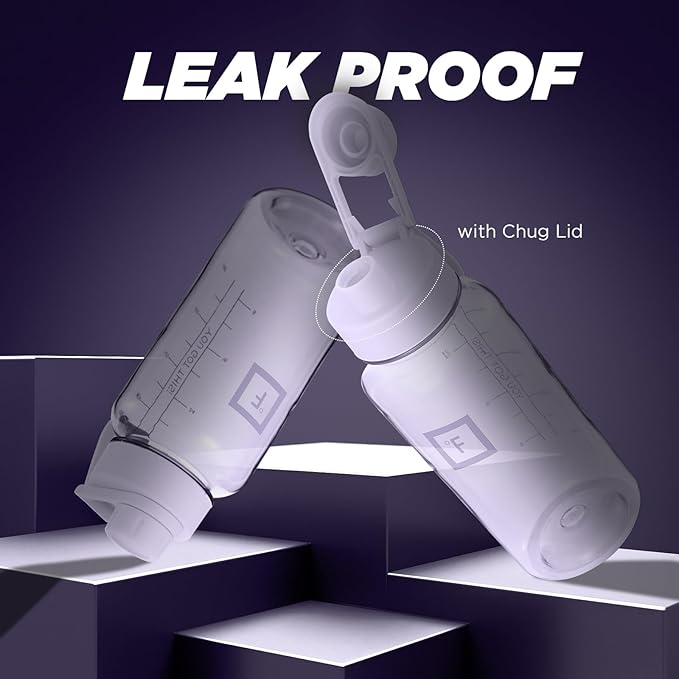 IRON °FLASK Clear Tritan Trekker Water Bottle with Chug Lid & Rubber Boot - Leak Proof & Lightweight for Gym, Hiking, Sports - Dishwasher Safe, BPA Free Plastic - Light Lavender, 32 Oz