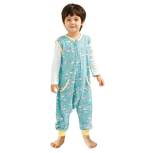 WONDAY Toddler Sleeping Sack, Sleep Sack 2t-3t, Sleep Sack Baby Wearable Blanket, Sleeping Bag Toddler Baby Sleep Sack with Feet, Sleeveless Sleep Sack for Toddlers