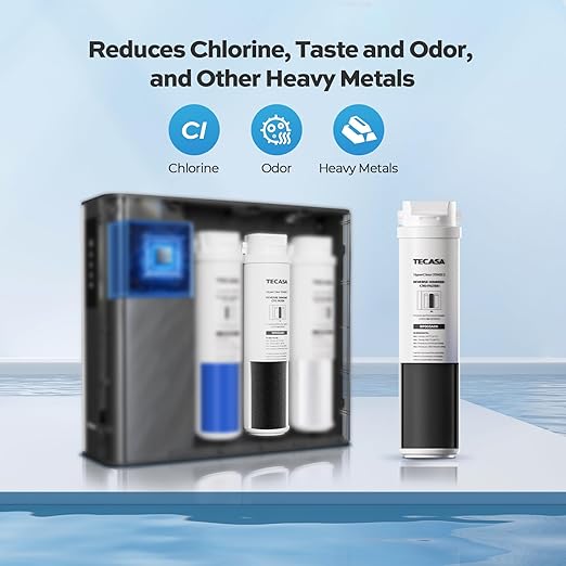 Carbon Block Filter, Replacement for TECASA Under Sink Tankless Reverse Osmosis System, 1-year Lifetime