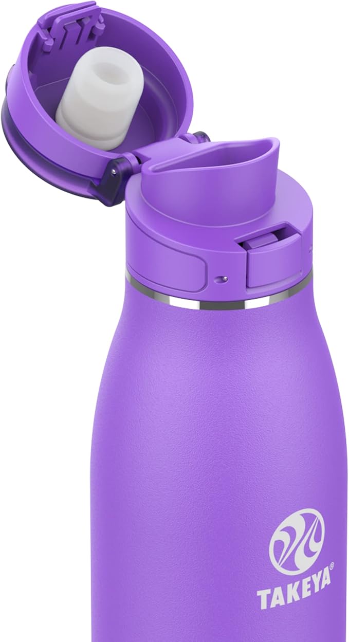 Takeya 25 oz Traveler Stainless Steel Insulated Travel Coffee Mug with Locking Leak Proof Lid, Premium Quality, BPA Free, Nitro Purple