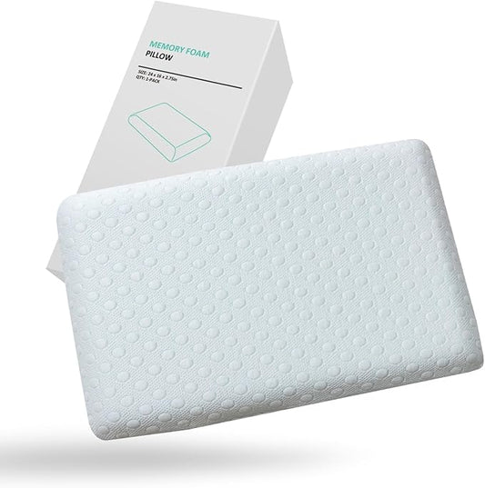 Ultra Thin Pillow 2.75" Stomach Sleeping, Gel Memory Foam Flat Pillow for Stomach and Back Sleepers, Slim Design Memory Foam Pillow with Two-Sided (CertiPUR-US, Standard Size)