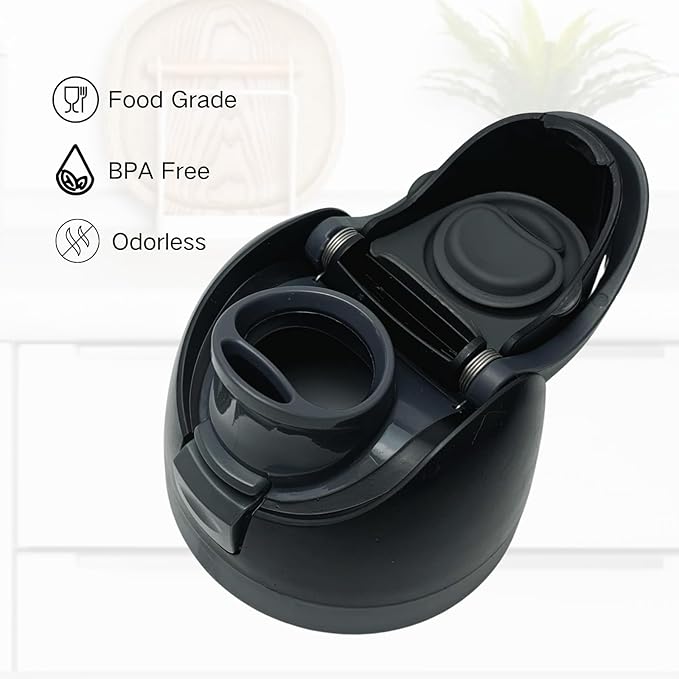 Replacement Cap for Owala Freesip, One Button Water Bottle Top Replacement Cap Compatible with Owala Cup, Replacement Accessories for Owala Free Sip 16oz 24oz 32oz 40oz, BPA-Free No Leak, Black
