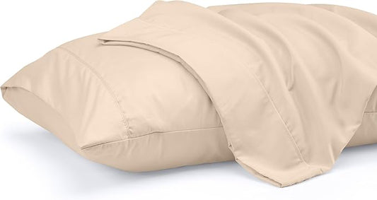 Utopia Bedding Queen Pillow Cases - 2 Pack - Envelope Closure - Soft Brushed Microfiber Fabric - Shrinkage and Fade Resistant Pillow Covers 20 X 30 Inches (Queen, Beige)