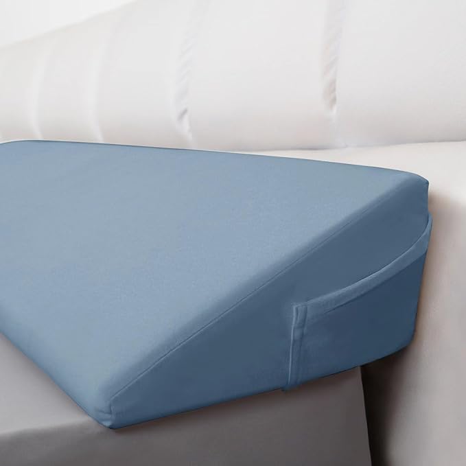 WdFour Bed Wedge Pillow, Close Off Headboard, Wall and Mattress Gap. Incline, Slanted Sweat-Proof Pillow for Neck and Back Pain Relief Anti-snoring for Comfortable Sleeping.(Smoky Blue,54Wx10Dx6H)