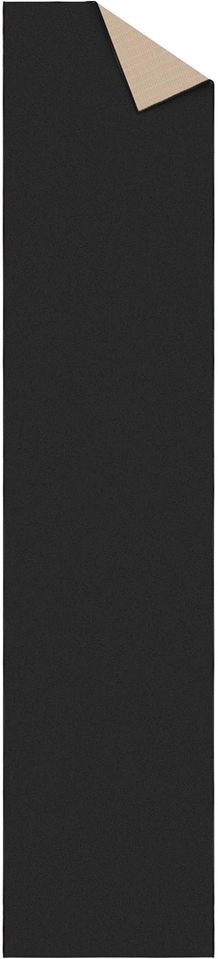 Machine Washable Modern Solid Design Non-Slip Rubberback Traditional Runner Rug for Hallway, Kitchen, Bedroom, Living Room, 2'7" x 12', Solid Black