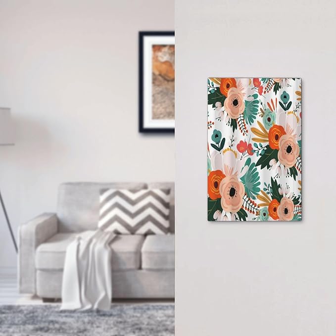 Rustic Floral Boho Colorful Flower Country 1 Gang Light Switch Covers No Device Wall Plate Decorative Blank Switchplate Electrical Faceplate for Farmhouse Bathroom Bedroom Decor