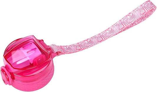 OLDLEY Replacement Straw Lid for 15 oz Water Bottle, Leakproof Spillproof Dustproof One-Click Open Cap with Carry Strap