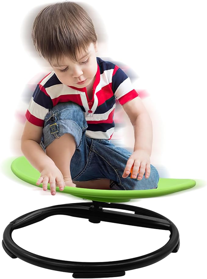 Kids Swivel Chair, Sensory Spinning Toy Chair for Kids, Autism Kids Swivel Chair Training Body Coordination, Improve Physical Coordination Wobble Chair Science Toy for Kids 3-9 (Green)