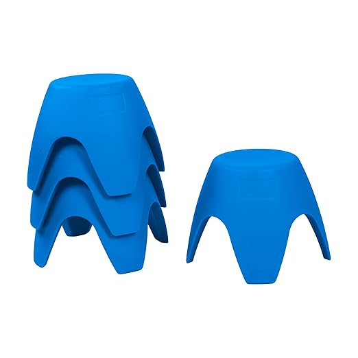 ECR4Kids Ayana Stool Set, Flexible Seating, Blue, 4-Pack