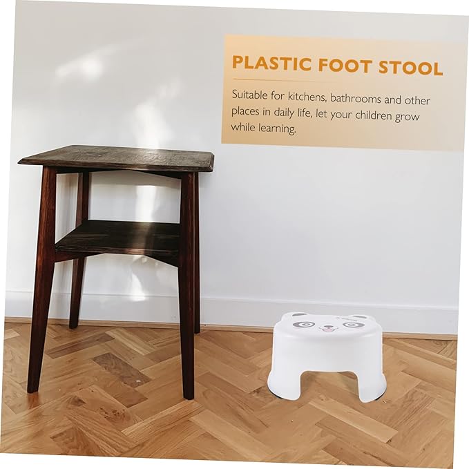 ibasenice Cartoon Plastic Stool Toilet Step Stool for Kids Cartoon Toilet Stool Kitchen Helper Stool for Toddlers Toddler Chairs Baby Sink Chair for Baby Household Auxiliary Stool White