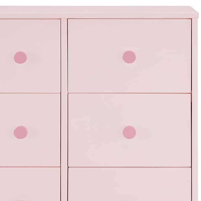 GAP babyGap Legacy 6 Drawer Dresser with Interlocking Drawers - Greenguard Gold Certified, Blush Pink/Dark Pink