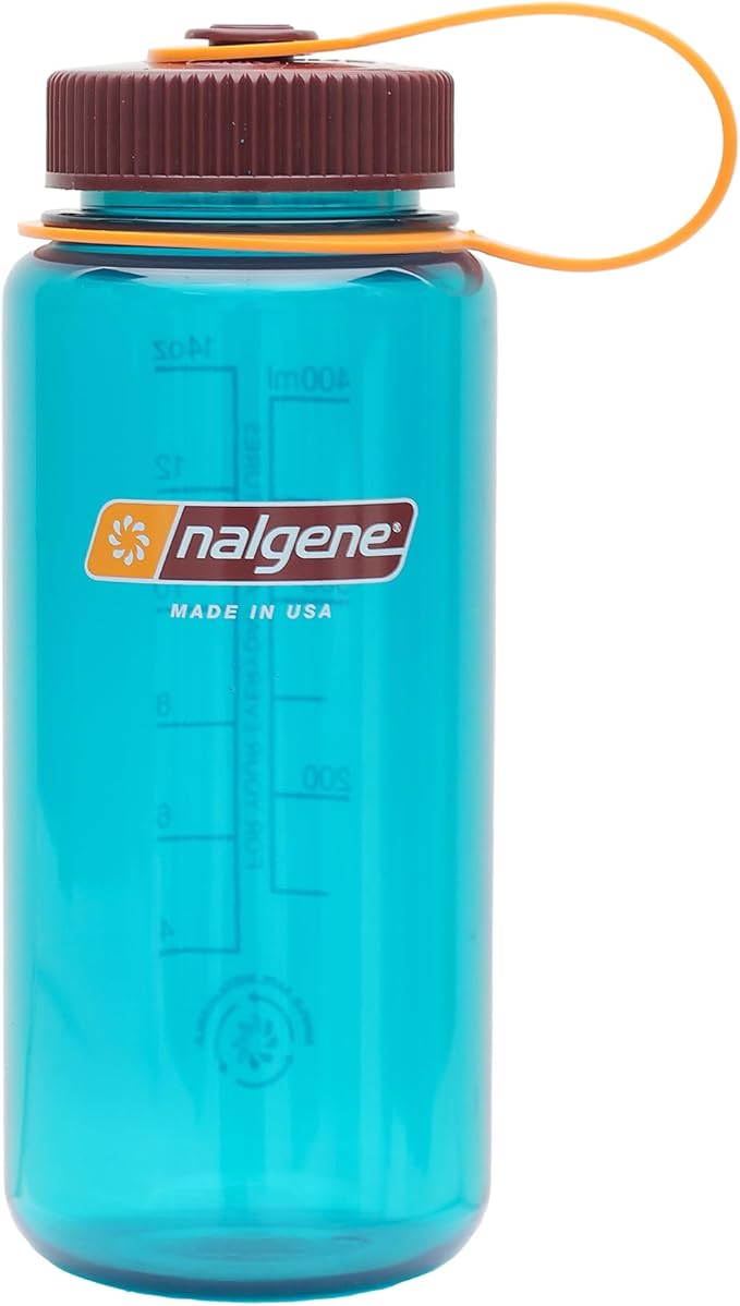 Nalgene Sustain Tritan BPA-Free Water Bottle Made with Material Derived From 50% Plastic Waste, 16 OZ, Wide Mouth, Teal