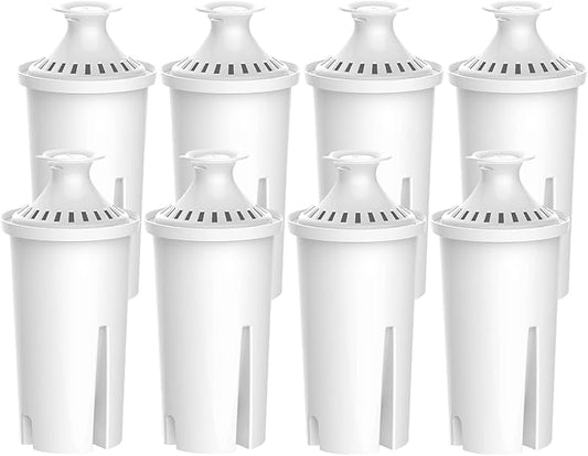 Replacement Filters for All Brita® Pitchers and Dispensers, Fits Brita® Classic OB03, Mavea® 107007, and More, NSF/ANSI 42 Certified, Last Up to 2 Months or 40 Gallons (Pack of 8)