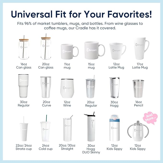 Silicone Cup Cradle, Cup Cradle for Tumblers Use to Apply UV DTF Decal/Apply Vinyl Decals - Keep Mugs in Place with Felt Squeegee