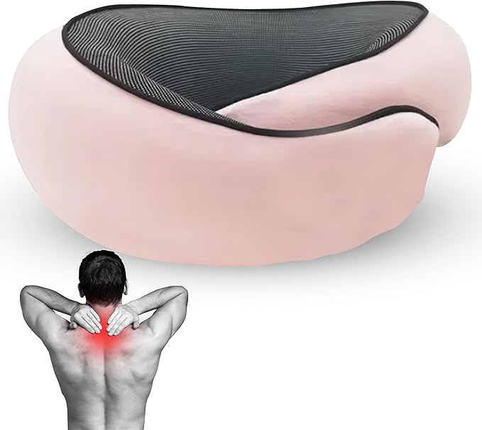 Airplane Travel Neck Pillow, Memory Foam Airplane Travel Pillow, 360 Degree Comfort and Breathability, Washable Modal Cover.Travel Neck Pillow for Airplane, Neck Pillow Airplane (Black)