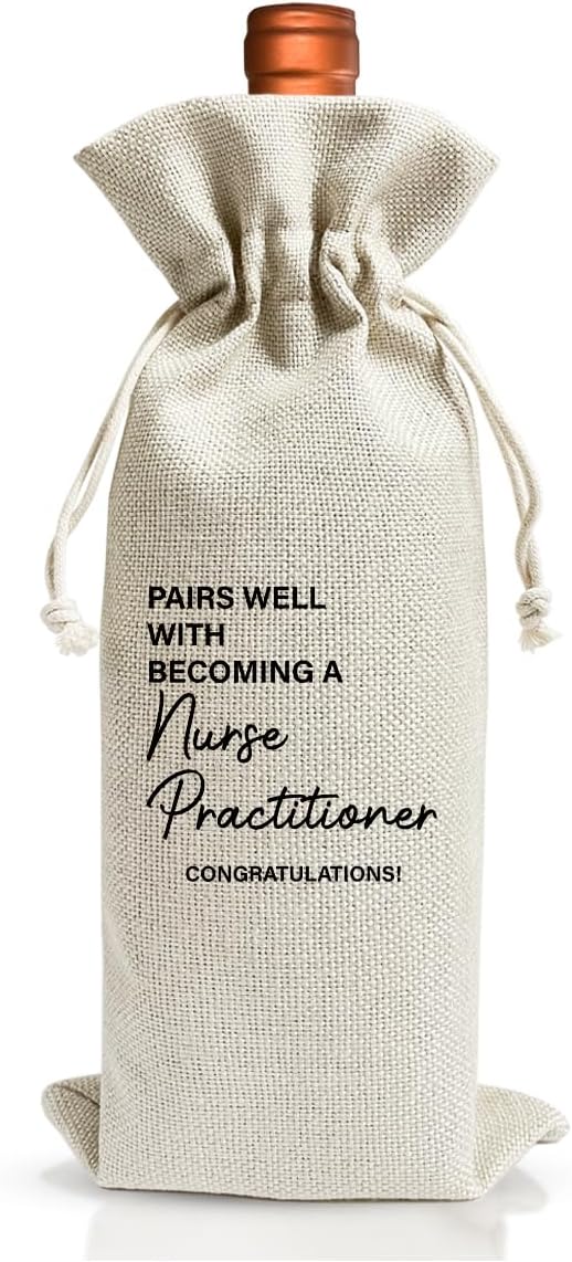 Nurse Practitioner Wine Bag For Her Him Women Men Nurse Gift, Nursing School Gift, Gift For Registered Nurse, Rn Graduation, Nurse Week Gift, Reusable Wine Bags With Drawstring