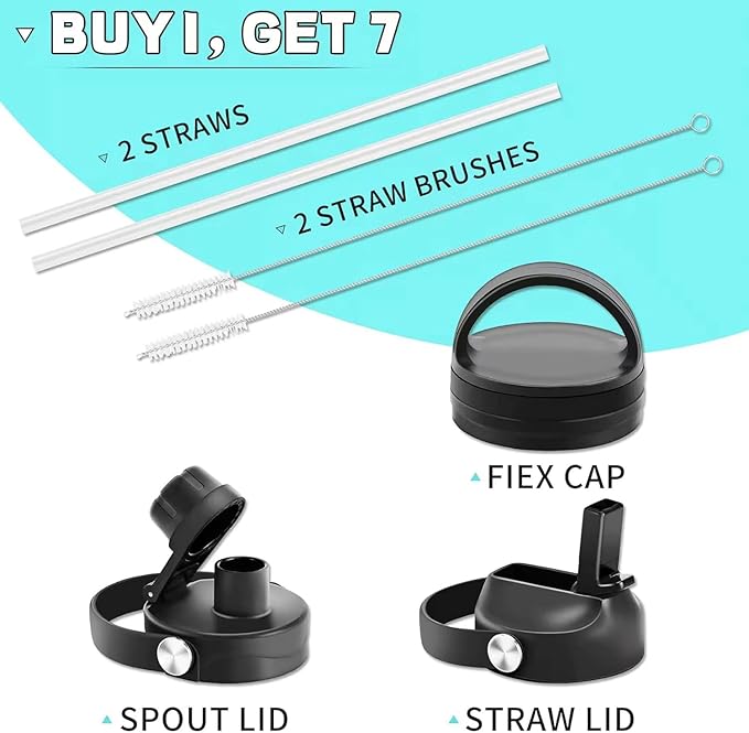 SENDESTAR 40oz Stainless Steel Water Bottle(Cold for 48 Hrs, Hot for 24 Hrs),Double Wall Vacuum Insulated Bottle with Straw Lid, Spout Lid and Flex Cap, Fit in Any Car Cup Holder，Grey-B