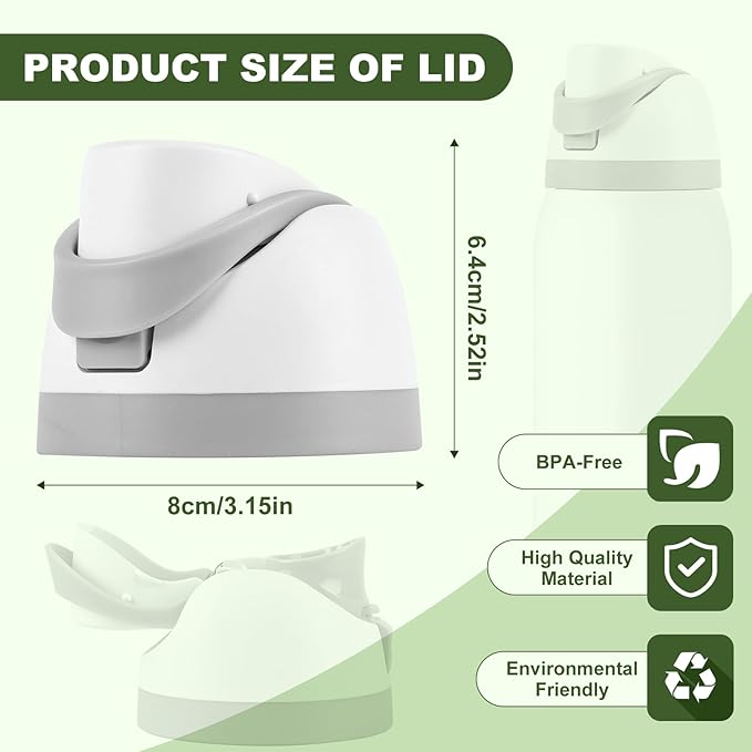 Replacement Cap for Owala Freesip Bottle, Replacement Accessories for Owala Free Sip, One Button Water Bottle Top Lid Compatible with Owala Cup 16oz 24oz 32oz 40oz, BPA-Free, No Water Leakage, White