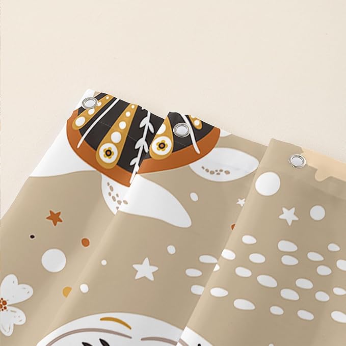 AILONEN Mermaid Shower Curtain,Octopus Whale Retro Mermaid Bath Curtain,Ocean Beach Polyester Waterproof for Bathroom,72" W*96" H with 12 Plastic Hooks