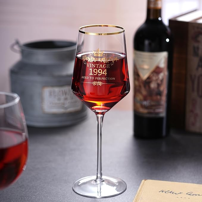 MOMRNTAIL Vintage 1994 30TH Birthday Goblet Gifts, 16OZ Goblet Wine Glass, 30 Year Old Birthday Decorations For Women men, Funny 30 Bday Gifts Idea For Friends, Sister,Dad, Mom - Turning 30 Present