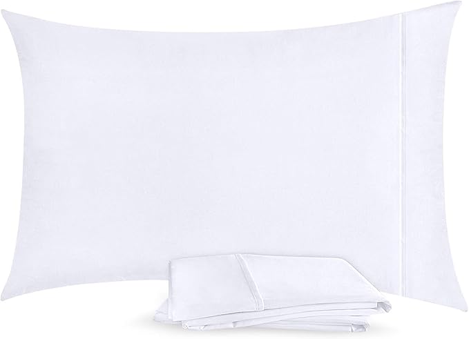Utopia Bedding Standard Pillow Cases - 2 Pack - Envelope Closure - Soft Brushed Microfiber Fabric - Shrinkage and Fade Resistant Pillow Covers 20 X 26 Inches (Standard, White)