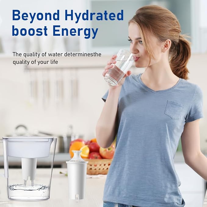 Replacement for Brita®Water Filter, NSF Certified Water Filter Pitchers Cartridges for Brita® Classic 35557, Ob03, Mavea® 107007, Lasts Two Months or 40 Gallons,Pack of 6