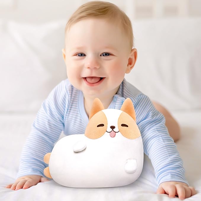 Corgi Plush Stuffed Animals, Cute Dog Plushies Stuffed Toy Pillow, Kawaii Plushies Heart Shape Pillow, Puppy Squishy Plushies Cuddle Pillows for Kids & Adults