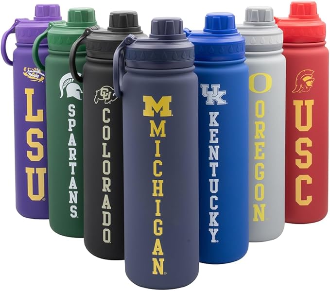 University of Michigan Water Bottle - Navy Double Walled Stainless Steel 24 oz Keeps Drinks Cold or Hot