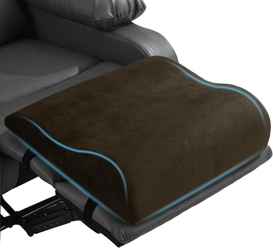 HOMBYS Extra Large Recliner Leg Pillow, Memory Foam Foot Rest Cushion Wave Shape Recliner Footrest Extender, Multi Purpose Back & Lumbar Support Pillow for Recliner, Bed, Sofa Couch, Coffee Color