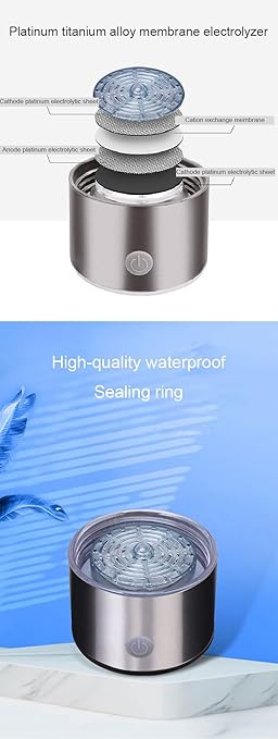 Hydropures Generator Hydrogen Water, Portable Hydrogen Water Ionizer Machine, 3Min Quick, Rechargeable, Hydrogen Rich Water Bottle Health,Suitable for Office, Travel,Exercise