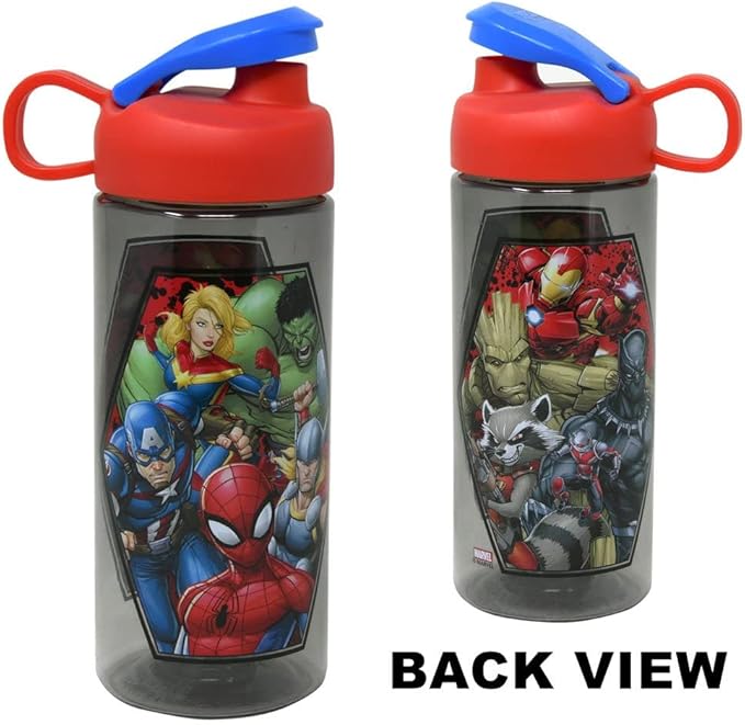 Marvel Avengers Water Bottle for Boys Set - 3 Pc Avengers School Supplies Bundle with 16.5 Oz Avengers Water Bottles, Sticker Activity Book, More | Avengers Water Bottle for Kids