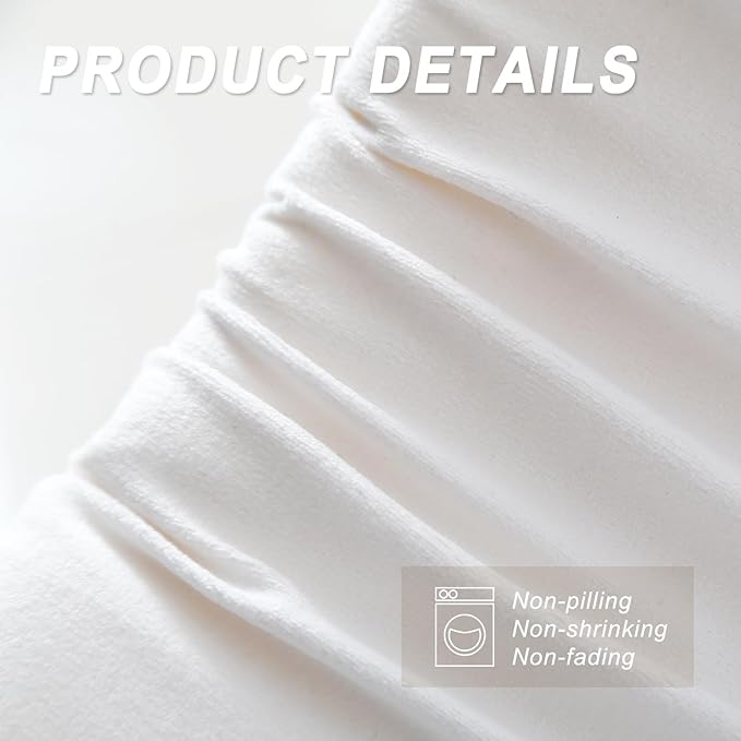 WdFour Bed Wedge Pillow, Close Off Headboard, Wall and Mattress Gap. Incline, Slanted Sweat-Proof Pillow for Neck and Back Pain Relief Anti-snoring for Comfortable Sleeping.(Off-White,72Wx10Dx6H)