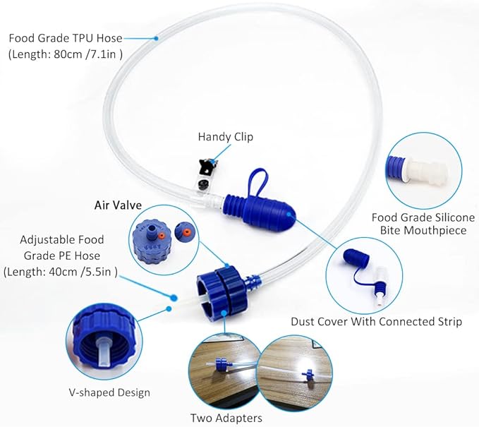 Cycling Bottle Drink Tube Water Bottle Drinking Tube with Double Adapter Hydration System Drink Tube Kit for Cycling Trekking Fishing Boating Camping
