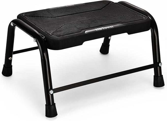 HBTower Step Stools for Adults with Non-Slip Rubber Feet, Holds Up to 300 lbs, Lightweight Stepping Stools for Bedroom Kitchen Bathroom, Bed Steps for High Beds
