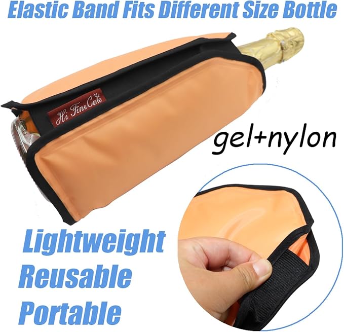 Wine Bottle Cooler, Wine Chiller Sleeve, Wine Cooling Sleeve for Bottle Keeps Wine, Champagne, or Beverage Chilled for Hours, Protective, Portable