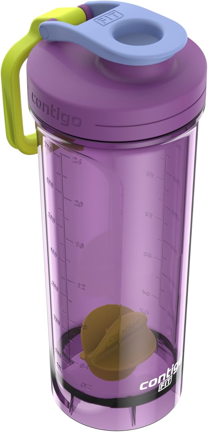 Contigo Shake & Go Shaker Bottle, 28oz, Single Pack, Grape/Aster