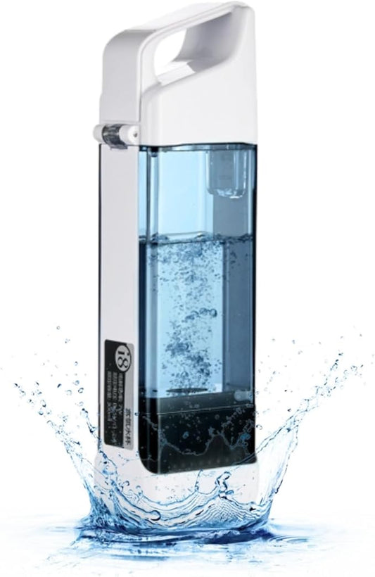 Yoidesu Hydrogen Water Bottle 300ML, Rechargeable SPE PEM Portable Water Ionizer Machine, 3Min Quick Electrolysis, Hydrogen Rich Water Glass Bottle for Exercise Home Health