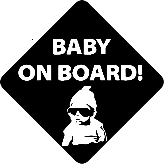 Baby On Board Sticker Viynl Decal Sticker for Windows, Car Sticker | Cars Trucks Vans, Bumper Sticker, Size: 5inch (Black)