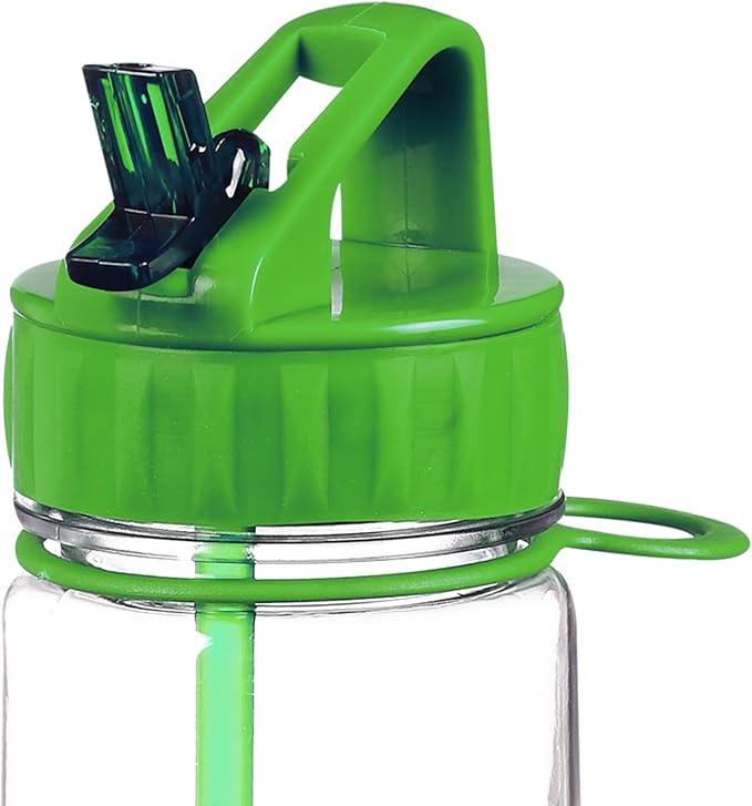 Fight Like a Girl Brave SlimKim 30 oz Motivational Water Bottle with Time Marker & Straw for Lymphoma, Lyme Disease Awareness - Reusable Clear Water Bottle for Workout, Gym, Travel - Lime Green