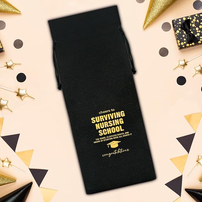 Graduation Wine Bag Nurse Wine Gift Bag Graduation Gift for Nurse Nursing Student RN Nurses Practitioner Nursing School Gifts