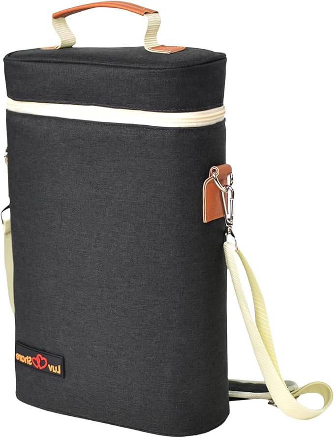 Insulated Wine Carrier Bag 2 Bottle Wine Cooler Tote Bag for Travel, Party, Beach, Wedding, Wine Accessories Gift for Wine Lovers