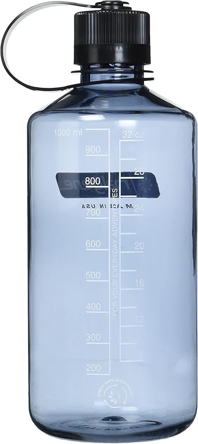 Nalgene Sustain BPA-Free Tritan Plastic Water Bottle for Travel and Camping, 32 oz Capacity, Gray