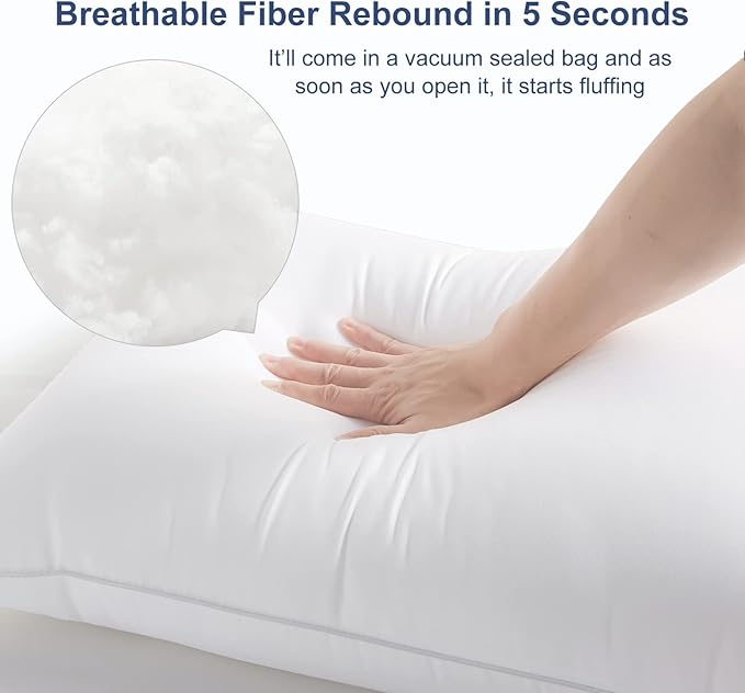 CozyLux Pillows Standard Size Set of 4, Hotel Quality Bed Pillows for Sleeping 4 Pack, Cooling Pillows for Side Back and Stomach Sleepers, Down Alternative Luxury Soft Supportive Pillows (18x26)