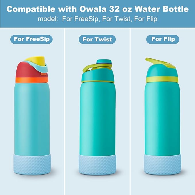 Silicone Boot for Owala Water Bottle 24 oz 32 oz 40 oz, Anti-Slip Protective Sleeve for FreeSip/Twist/Flip Stainless Steel Water Bottles Accessories