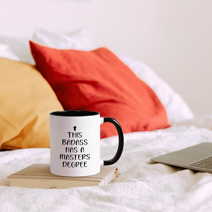 Maustic Graduation Gifts for Her Him, Masters Degree Graduation Gifts, This Badass Has a Masters Degree Coffee Mug, College Graduation Gifts for Daughter Son Friends, Funny Graduation Cups Mug, 11 Oz